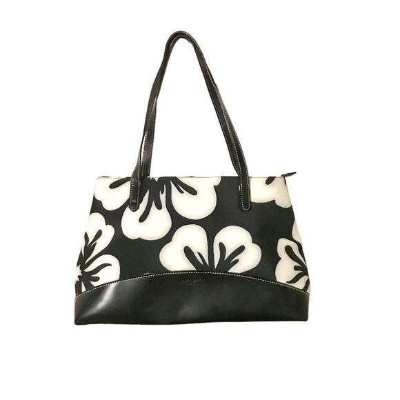 kate spade Bags Kate Spade Vtg 9s Y2k Blackwhite Floral Print Nylon